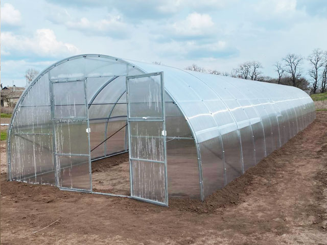 Теплица из поликарбоната,  ширина 4м, доборная, поликарбонат 4-8мм оцинкованный профиль 20х40мм